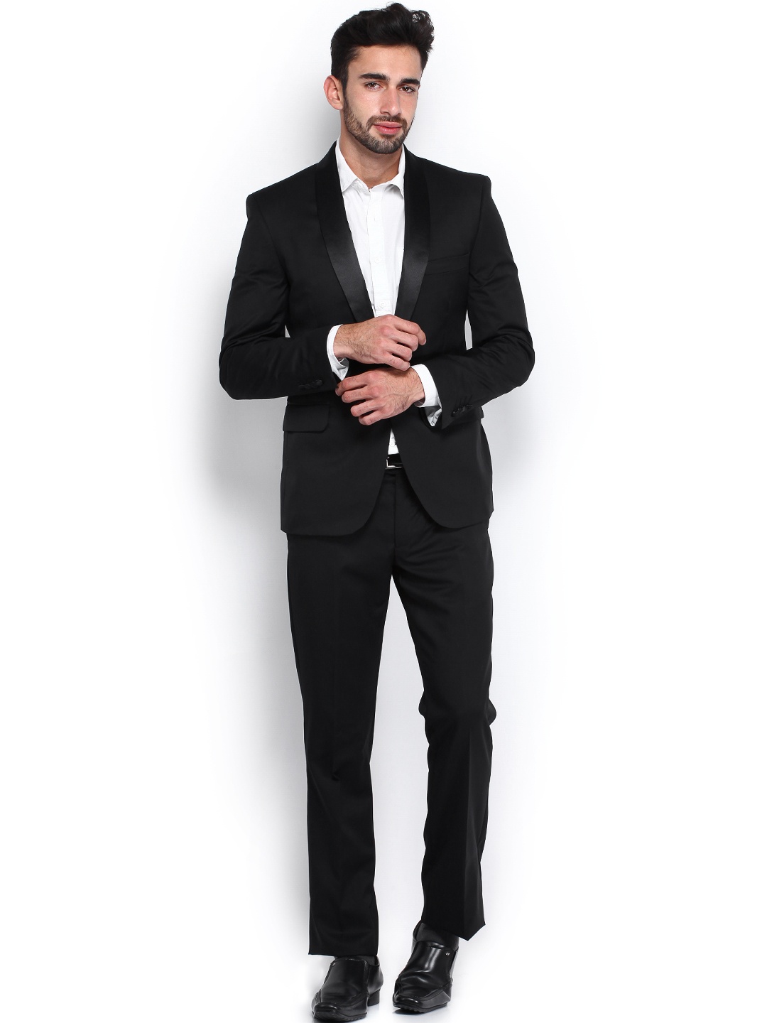 

Arrow New York Men Black Single-Breasted Slim Zero Calorie Fit Woollen Party Suit