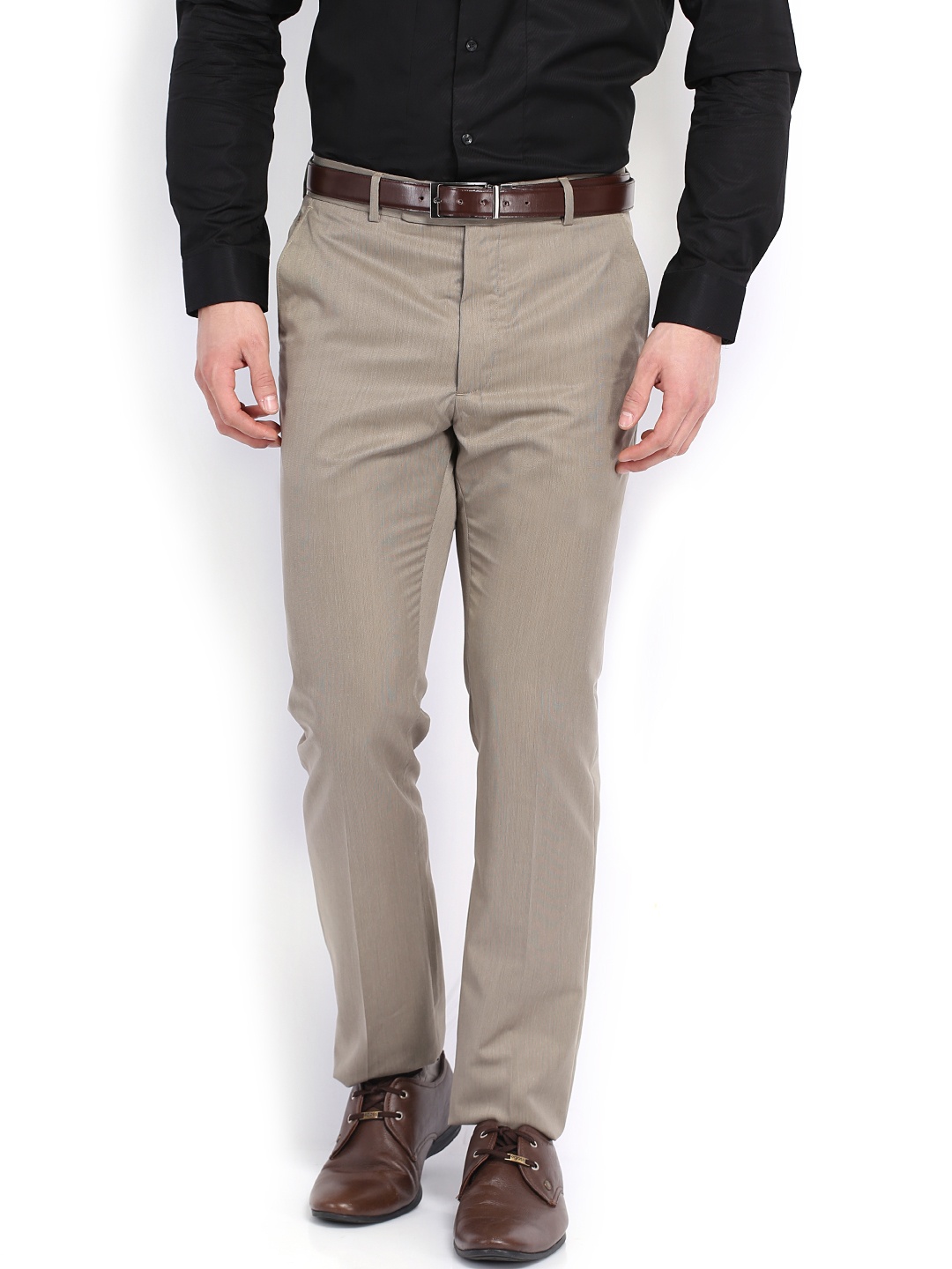 

Arrow Men Beige Tapered Fit Formal Trousers