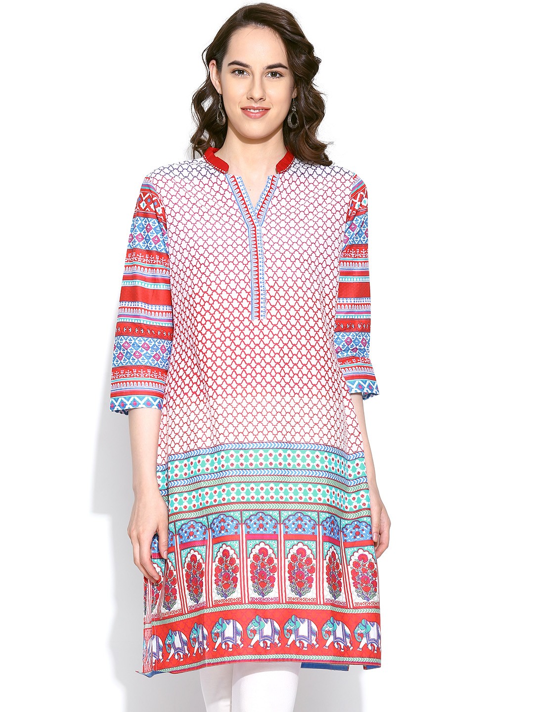 

Rangmanch by Pantaloons Women Multicoloured Printed Kurta, Multi