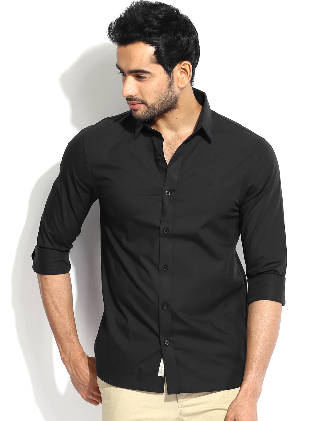 

Calvin Klein Jeans Men Black Slim Fit Casual Shirt