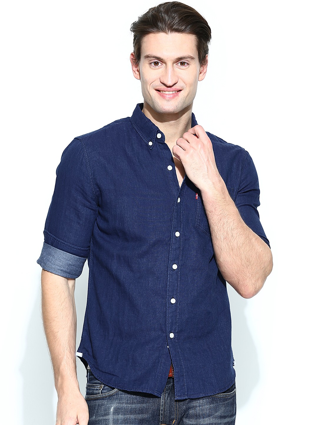 

Levis Men Blue Slim Fit Denim Casual Shirt