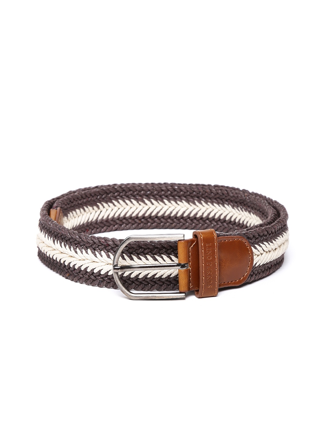 

Lino Perros Men Coffee Brown & Off-White Belt