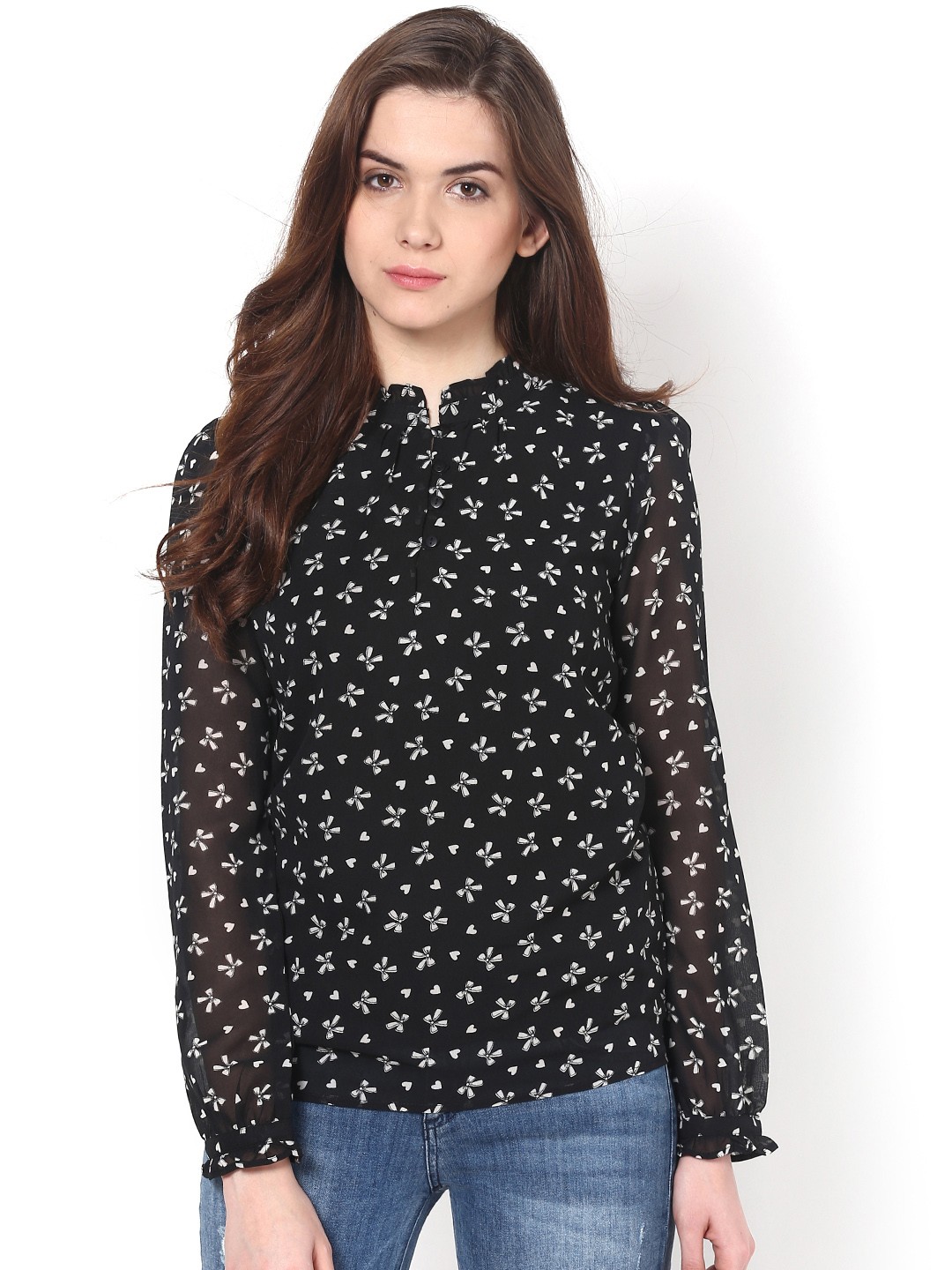 

Harpa Women Black Lightweight Printed Top