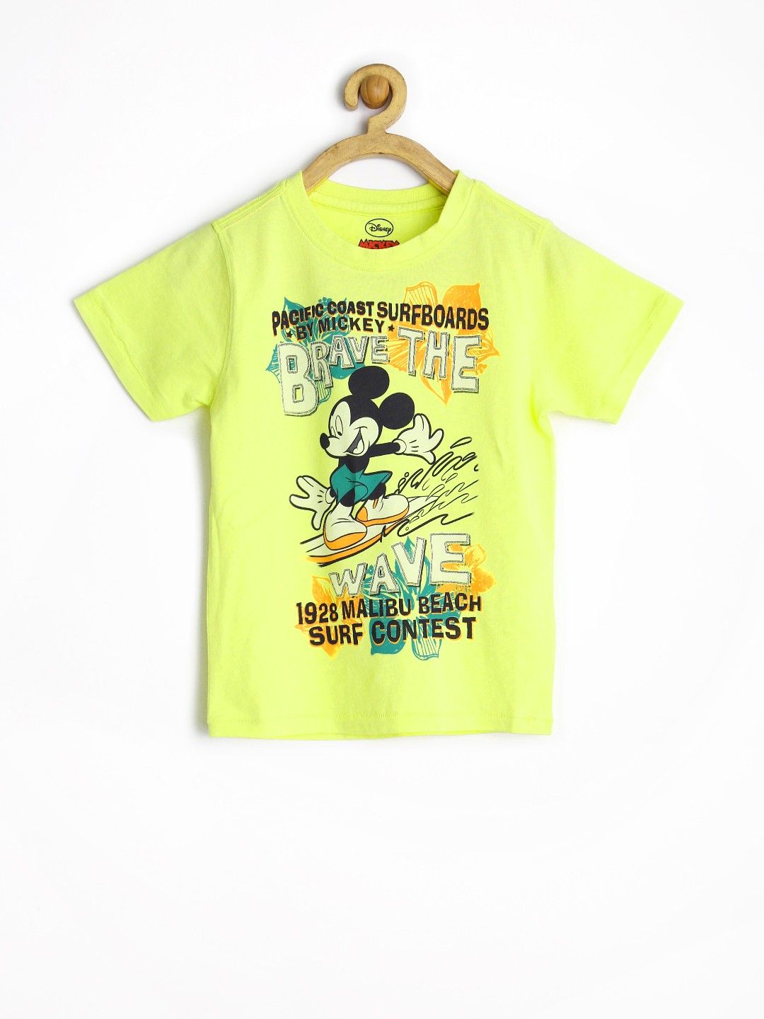 

Disney by Flying Machine Boys Yellow Printed Pure Cotton T-shirt