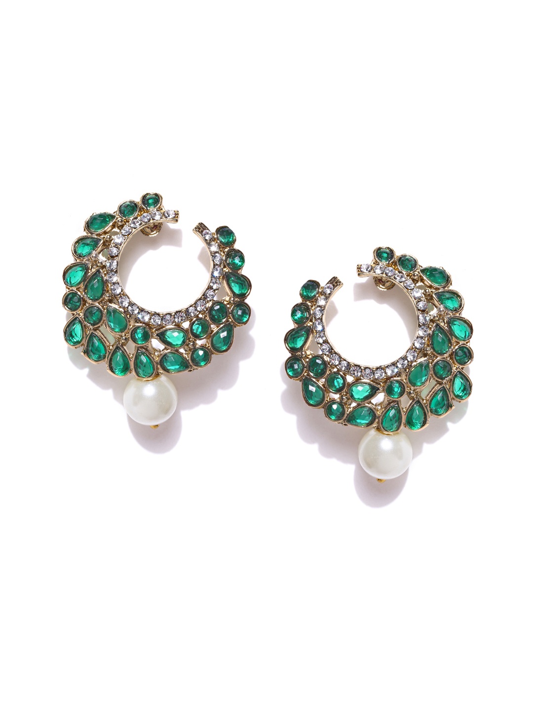 

Zaveri Pearls Green & Gold-Toned Drop Earrings