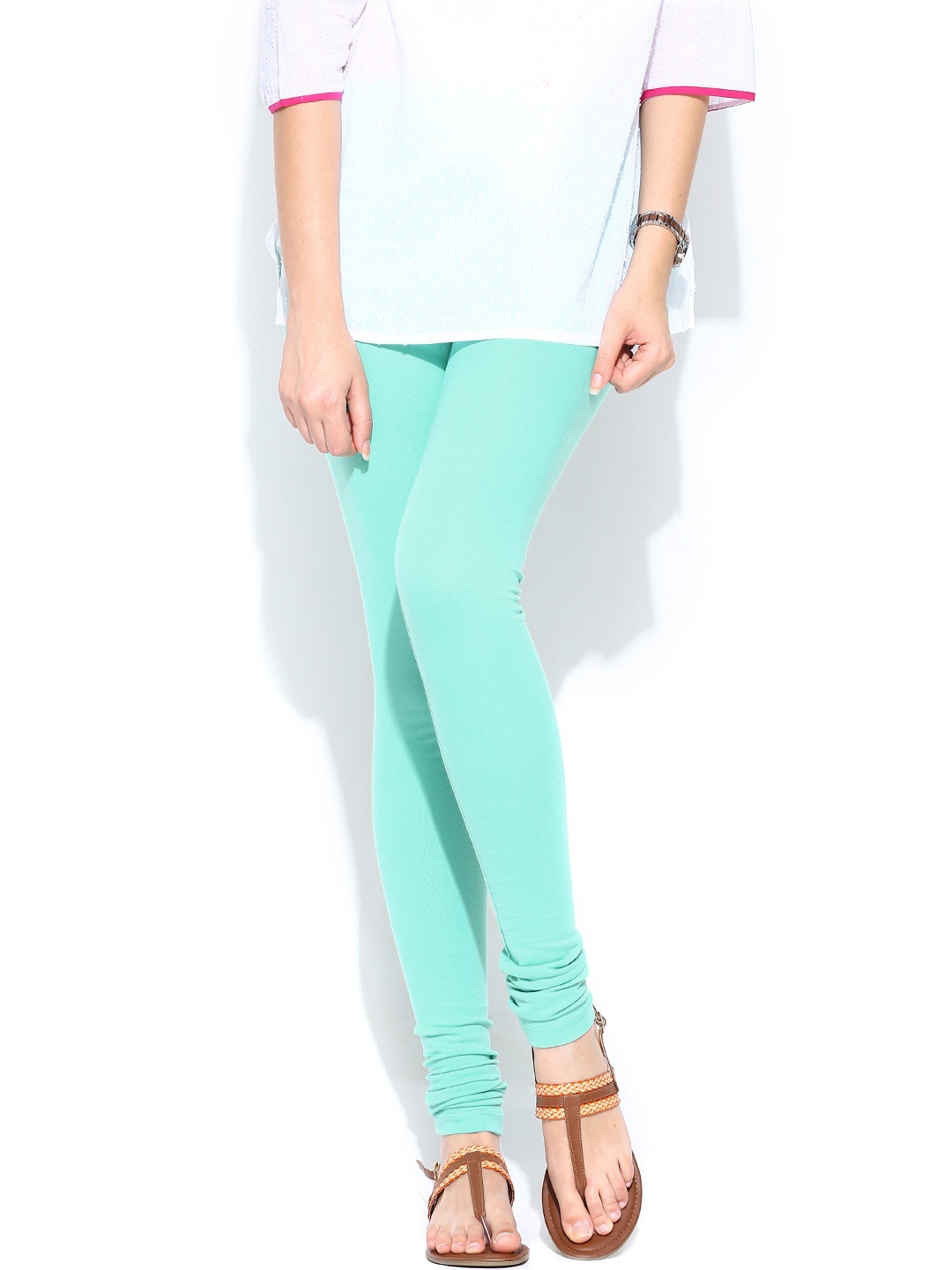 

W Women Mint Green Churidar Leggings