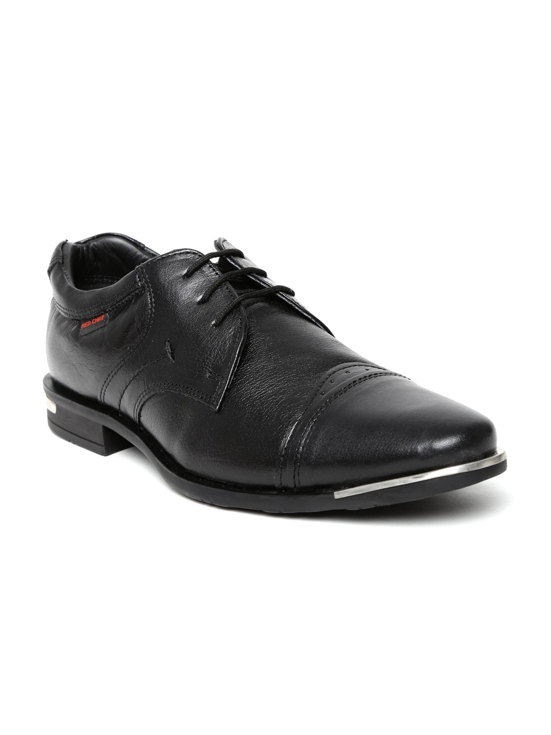 

Red Chief Men Black Leather Semiformal Shoes