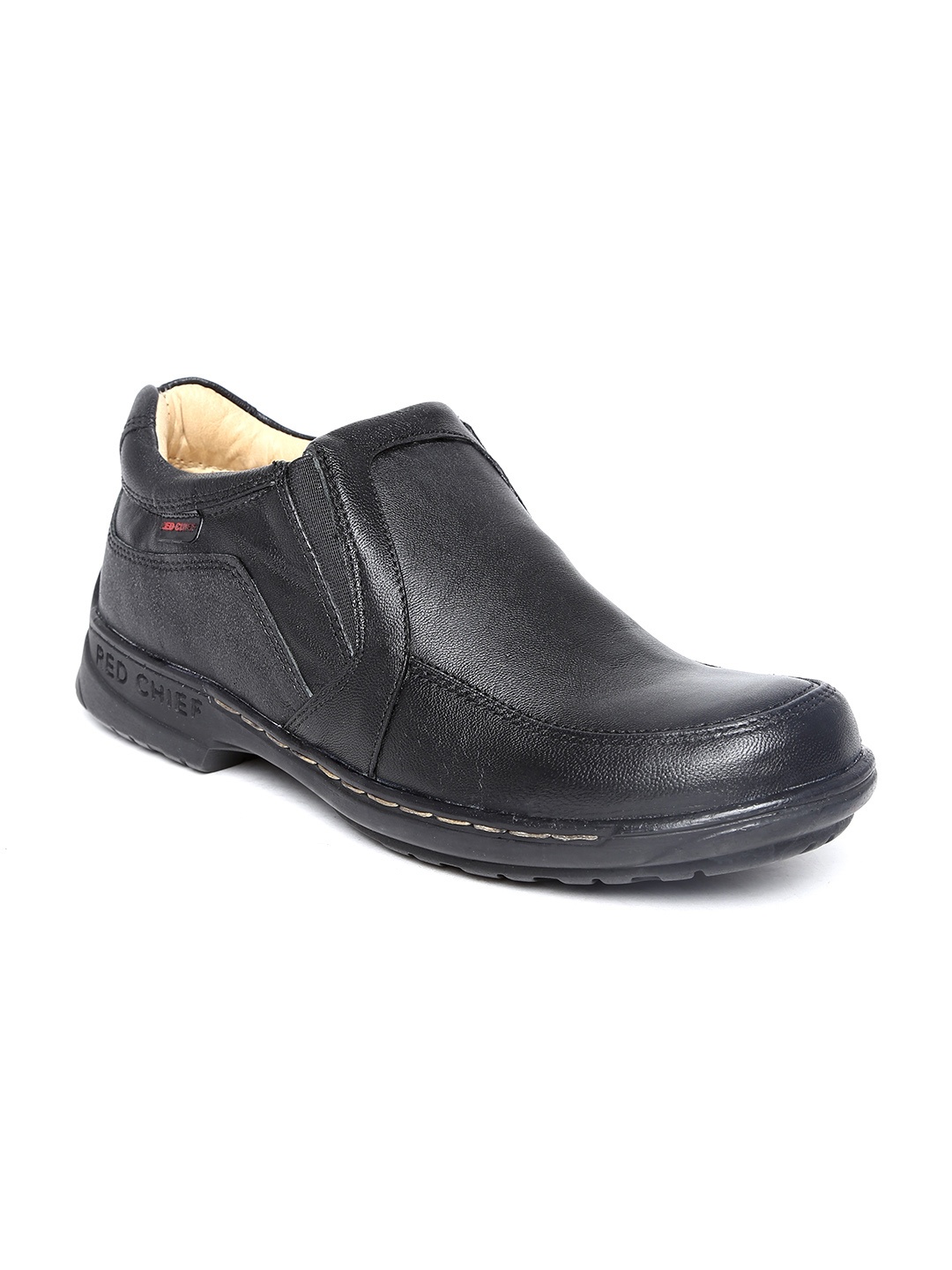 

Red Chief Men Black Leather Semiformal Shoes