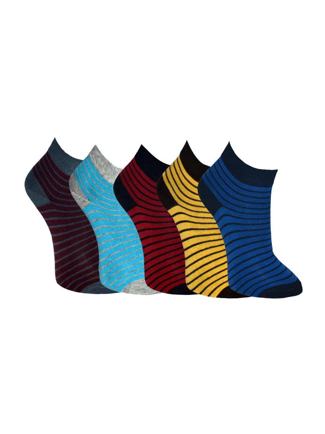 

MARC Women Set of 5 Striped Socks, Black