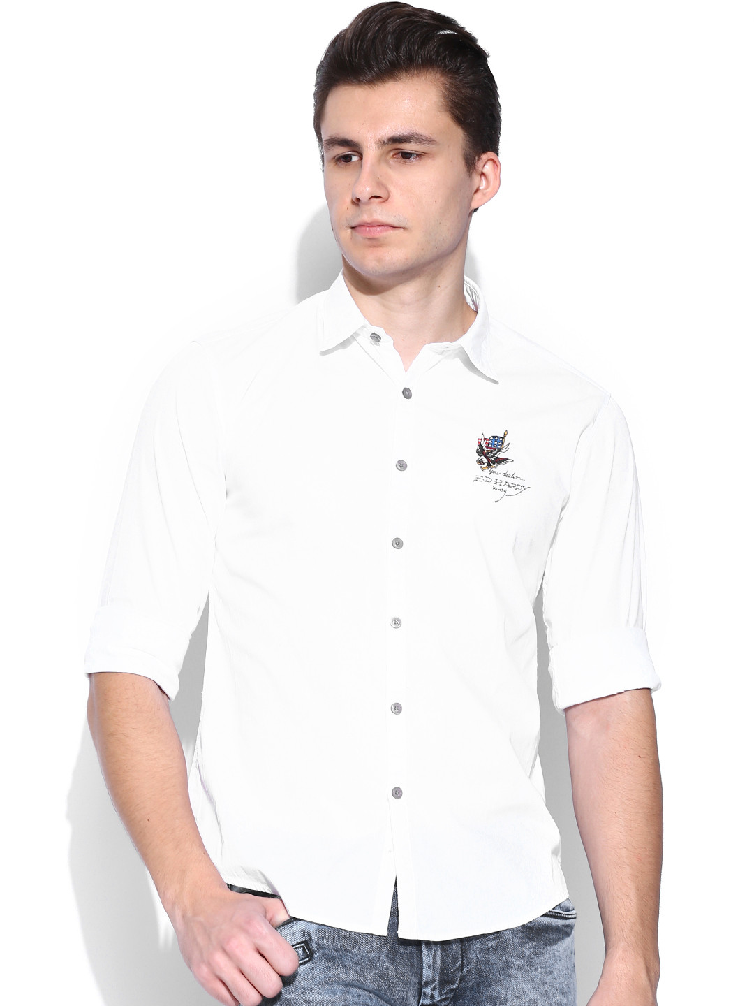 

Ed Hardy White Slim Fit Casual Shirt