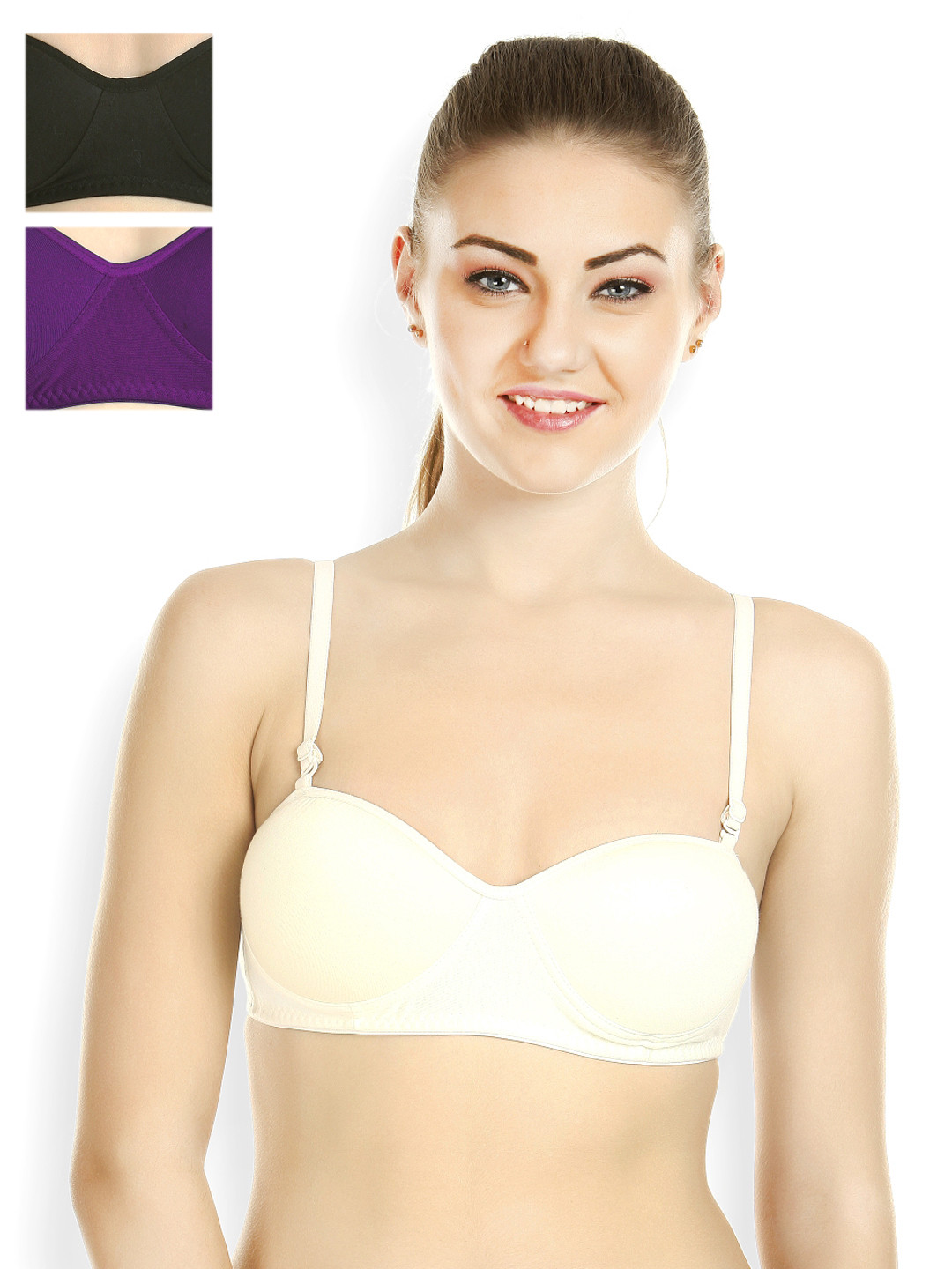 

Tweens Pack of 3 Demi Cup T-shirt Bras 1201, Off white
