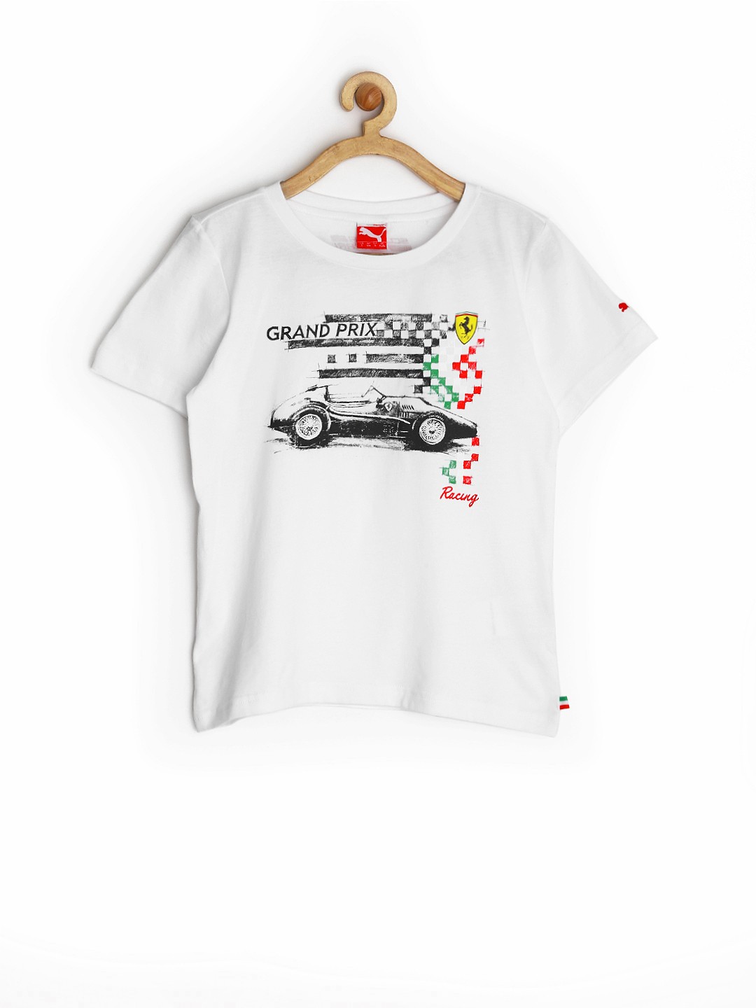 

PUMA Motorsport Kids White SF Kids Printed Pure Cotton T-shirt