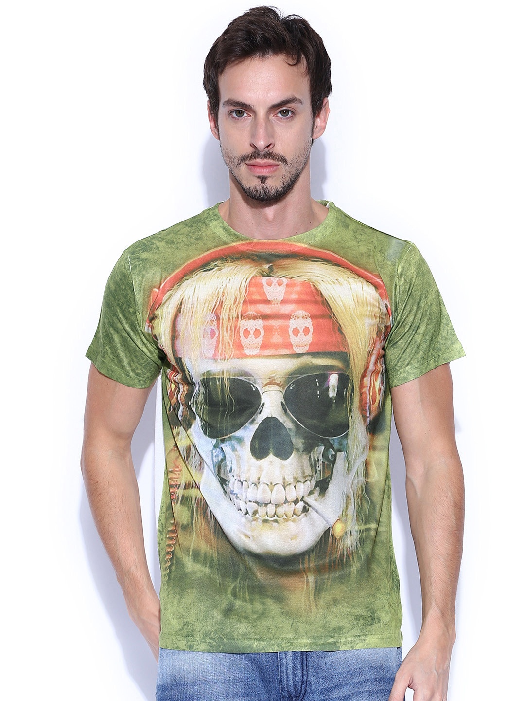 

Ushirts Green Printed T-shirt