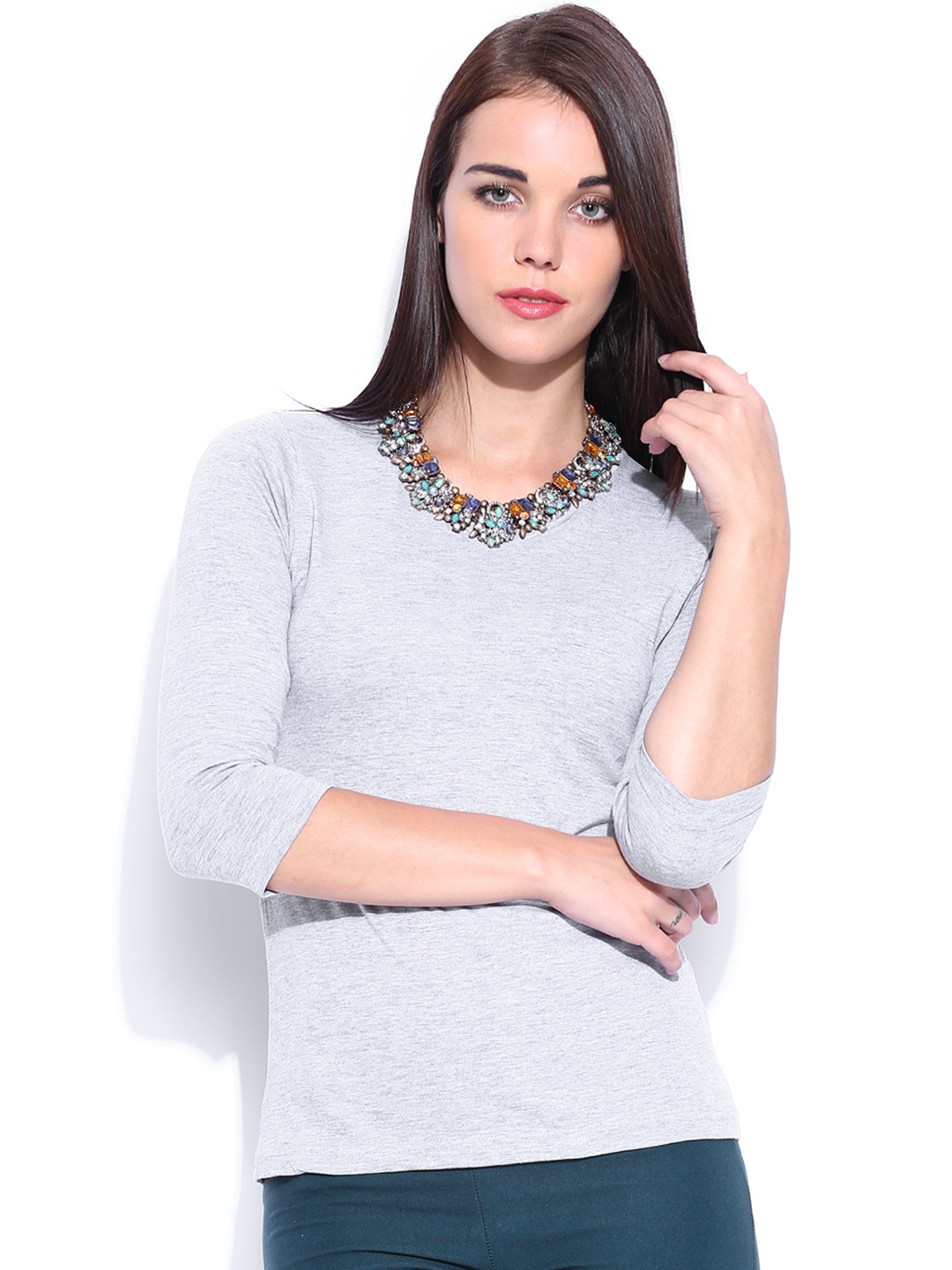 

Miss Chase Grey Melange Sure Thing T-shirt