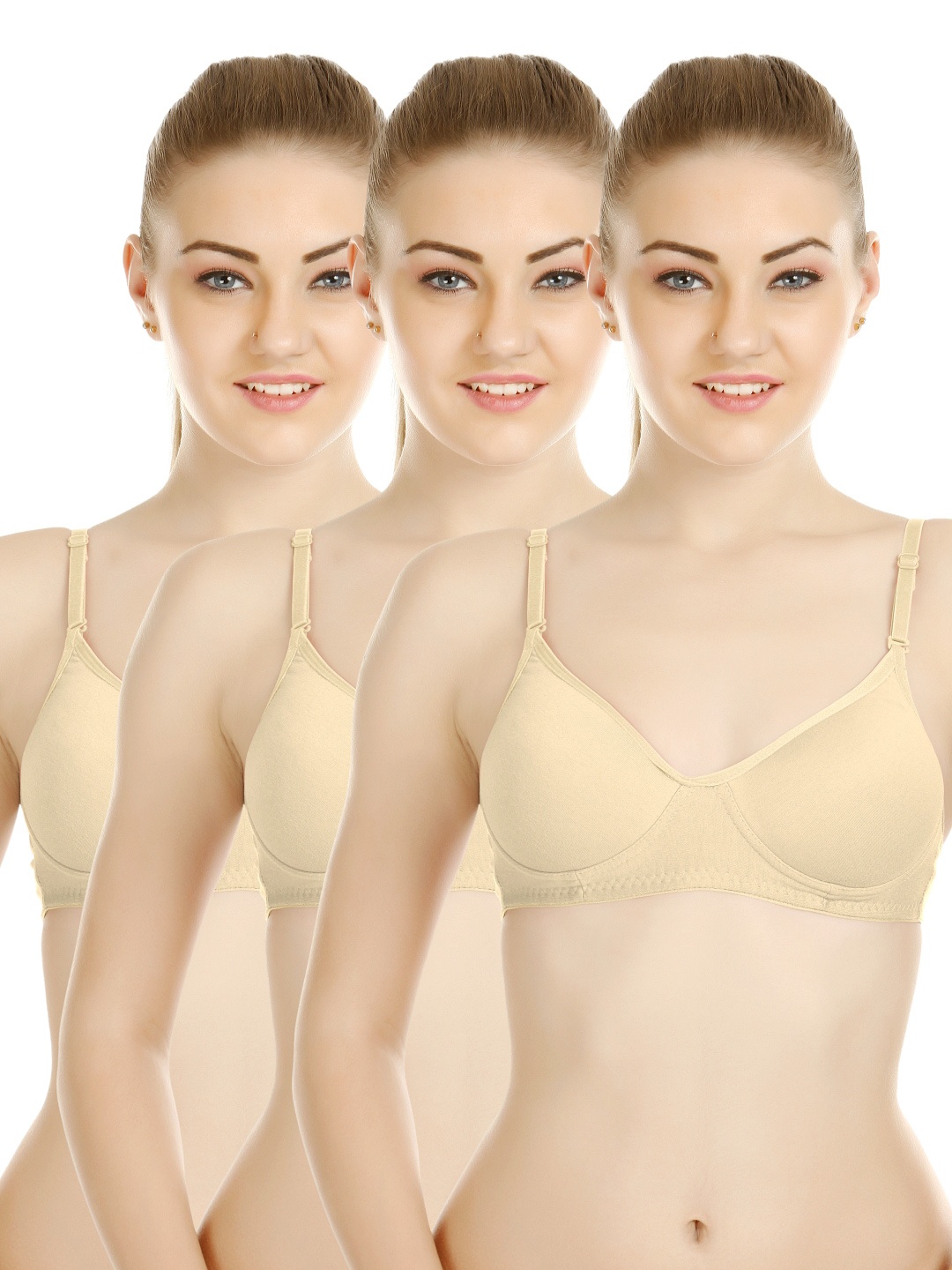 

Tweens Pack of 3 Full Coverage T-shirt Bras 1301, Skin