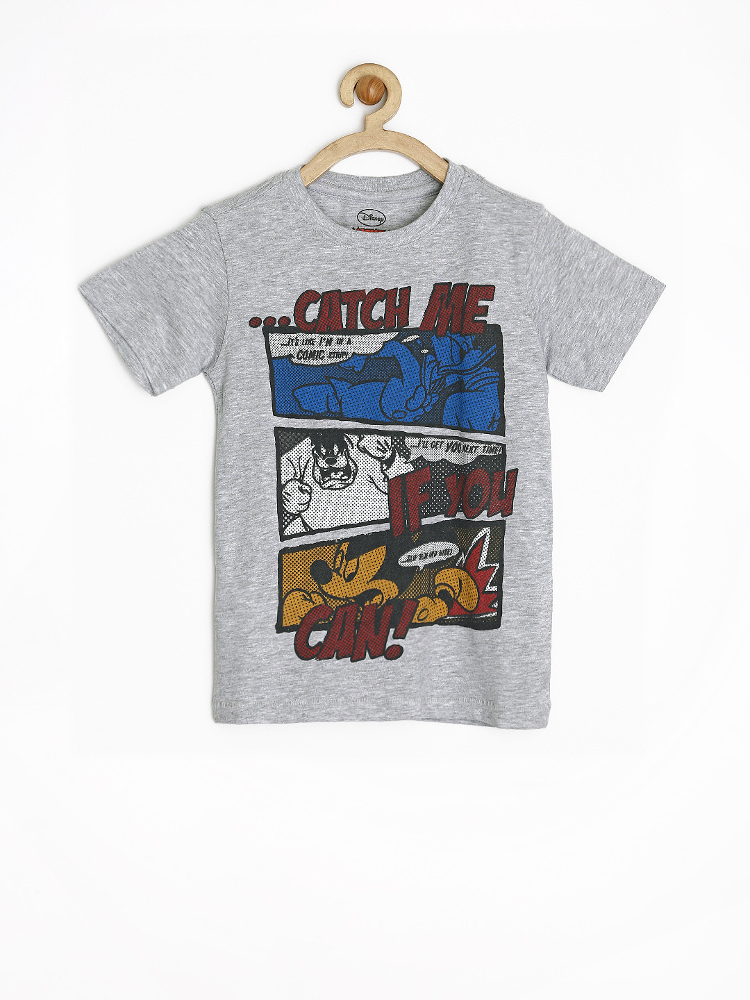 

Disney by Flying Machine Boys Grey Melange Printed T-shirt