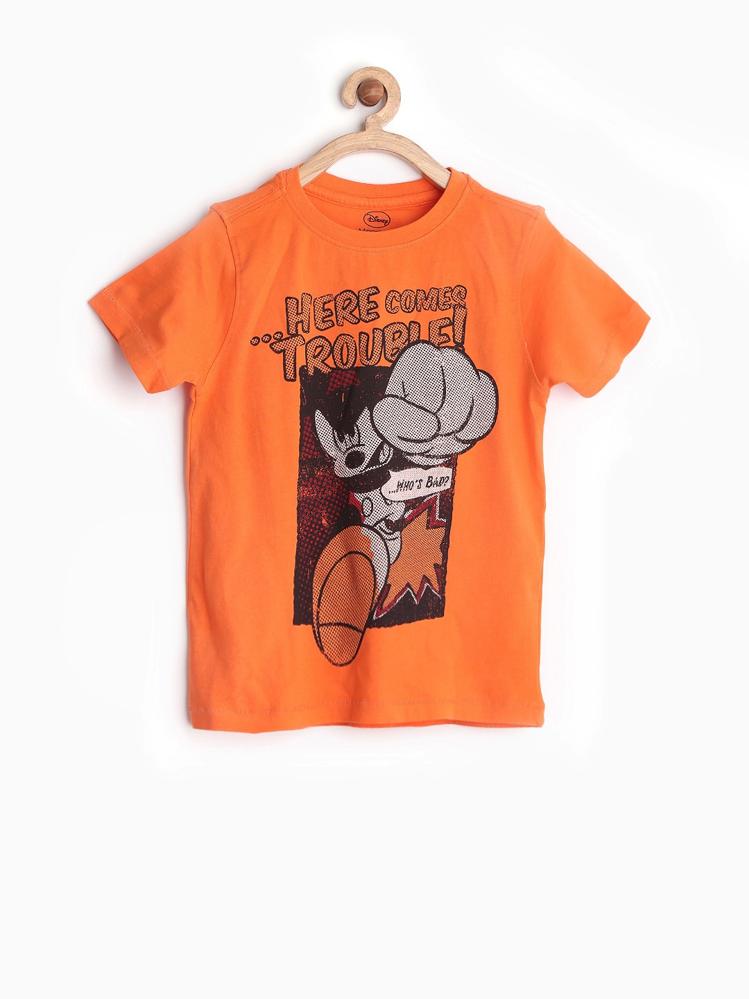 

Disney by Flying Machine Boys Orange Printed Pure Cotton T-shirt