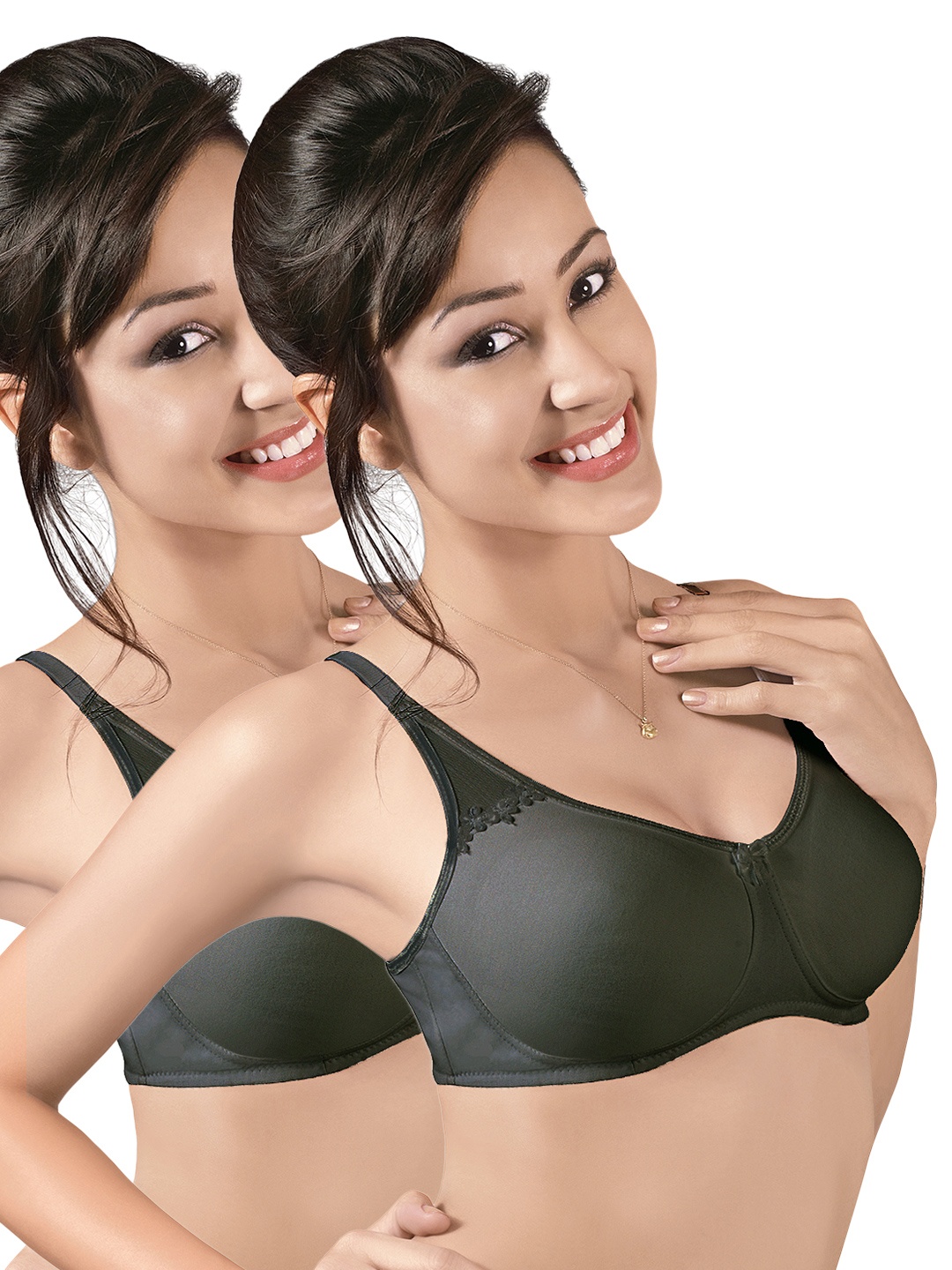 

Sonari Pack of 2 Full-Coverage Bras, Black