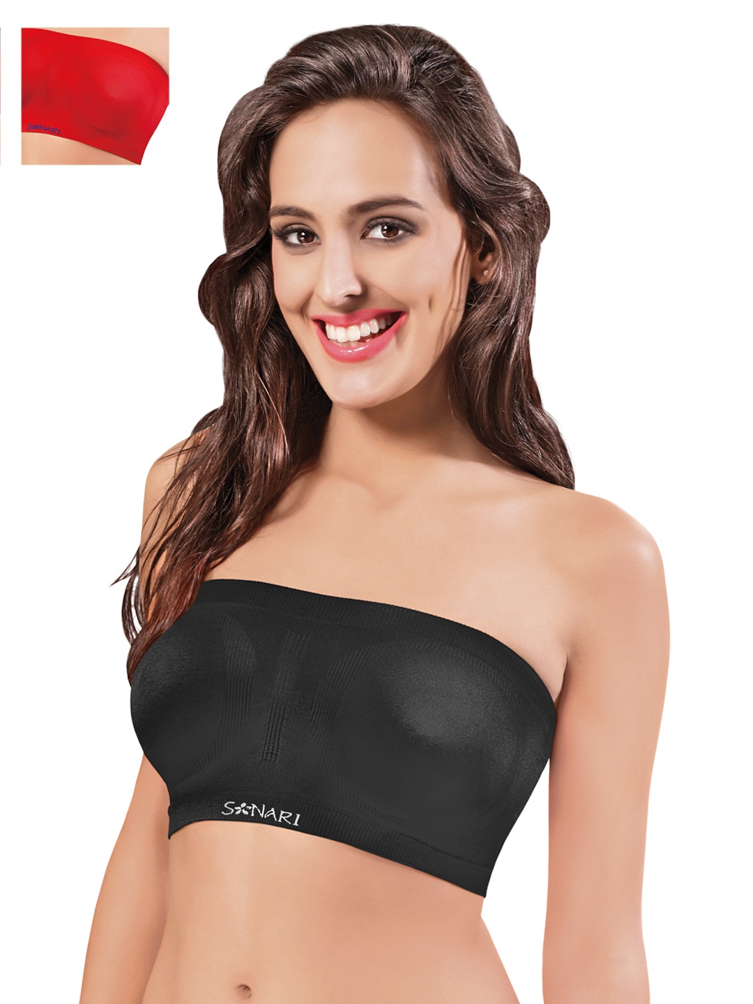 

Sonari Pack of 3 Bandeau Bras, Red