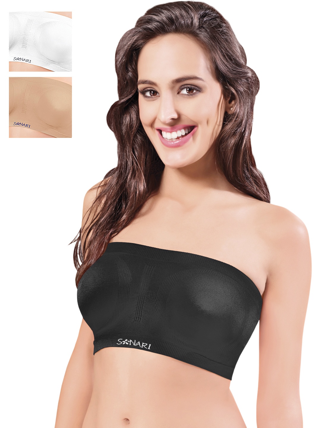 

Sonari Pack of 3 Bandeau Bras, White