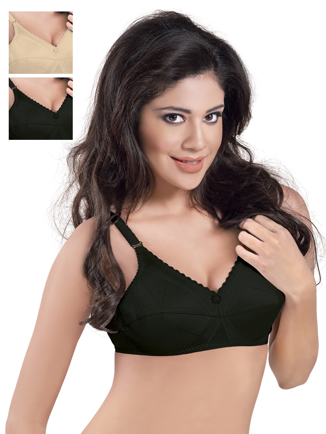 

Sonari Pack of 2 Full-Coverage T-shirt Bras, Black