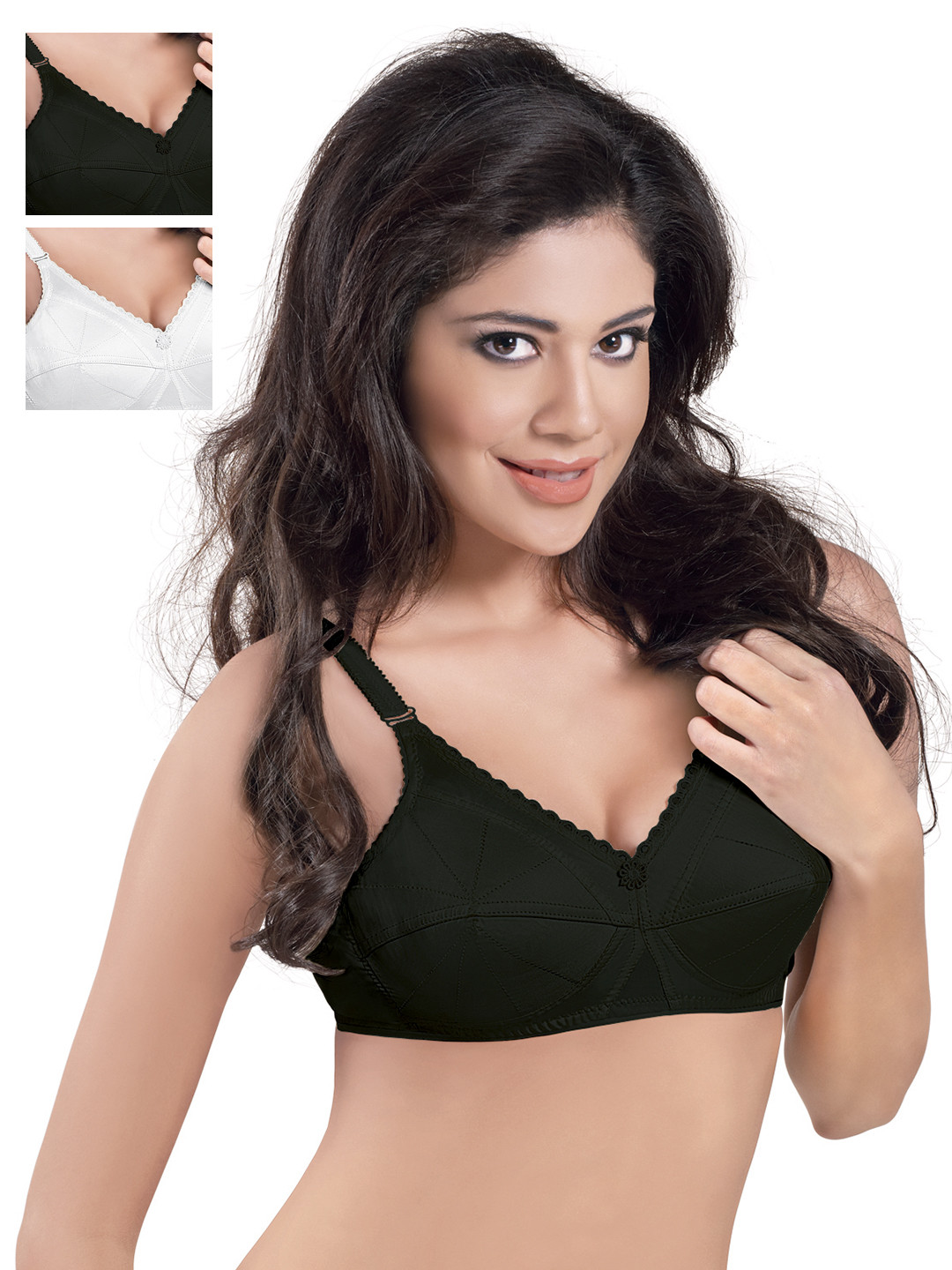 

Sonari Pack of 2 Full-Coverage T-shirt Bras, Black