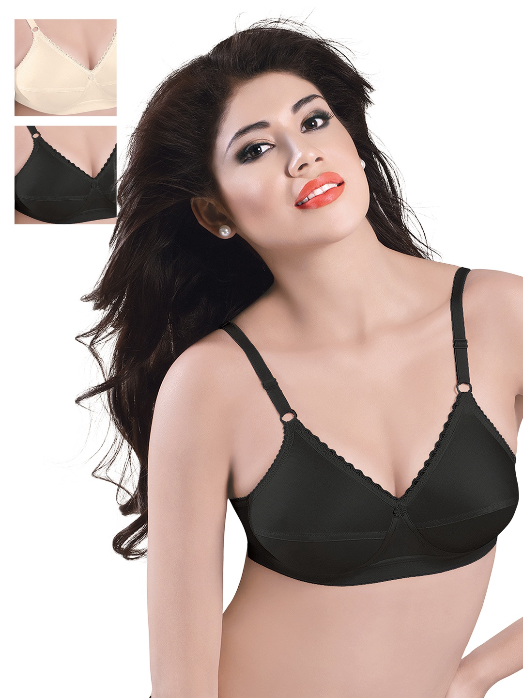 

Sonari Pack of 3 Full-Coverage T-shirt Bras, Black