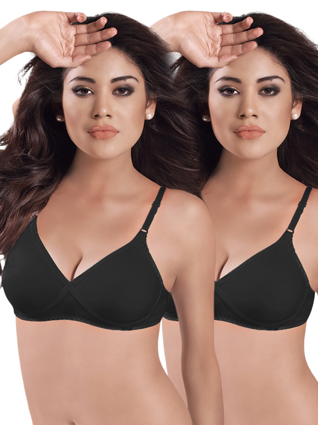 

Sonari Pack of 2 Full-Coverage Bras, Black