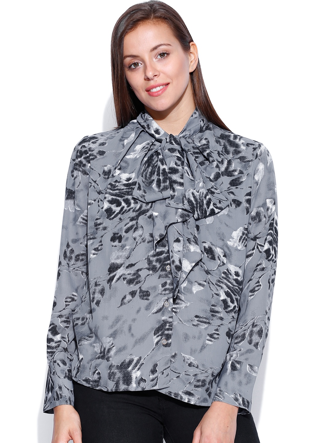 

Tokyo Talkies Grey Printed Shirt