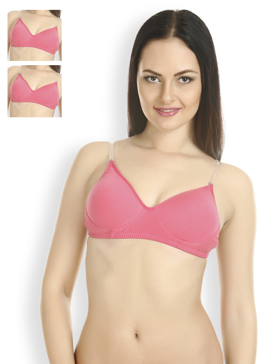

Tweens Pack of 3 Full-Coverage T-shirt Bras TW-1313, Pink
