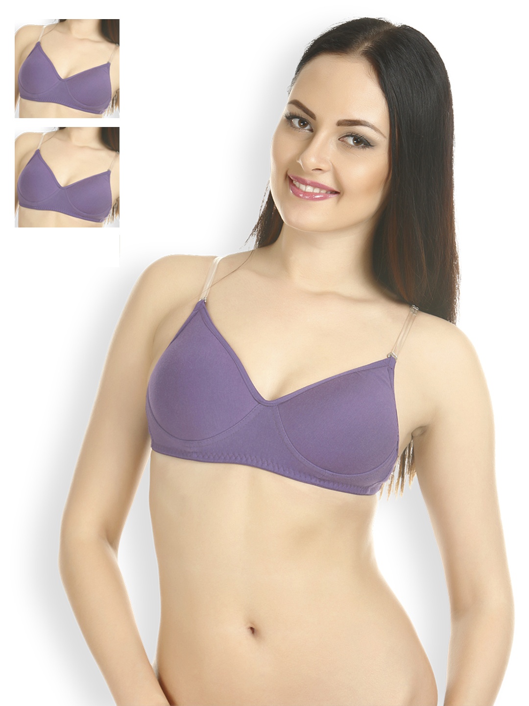 

Tweens Pack of 3 Full-Coverage T-shirt Bras TW-1313, Purple