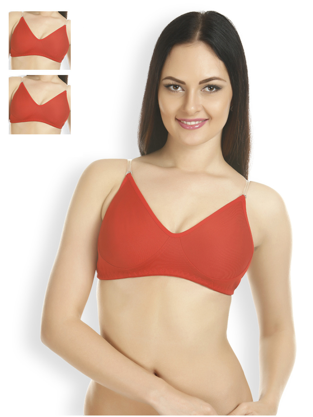 

Tweens Pack of 3 Full-Coverage T-shirt Bras TW-1313, Red