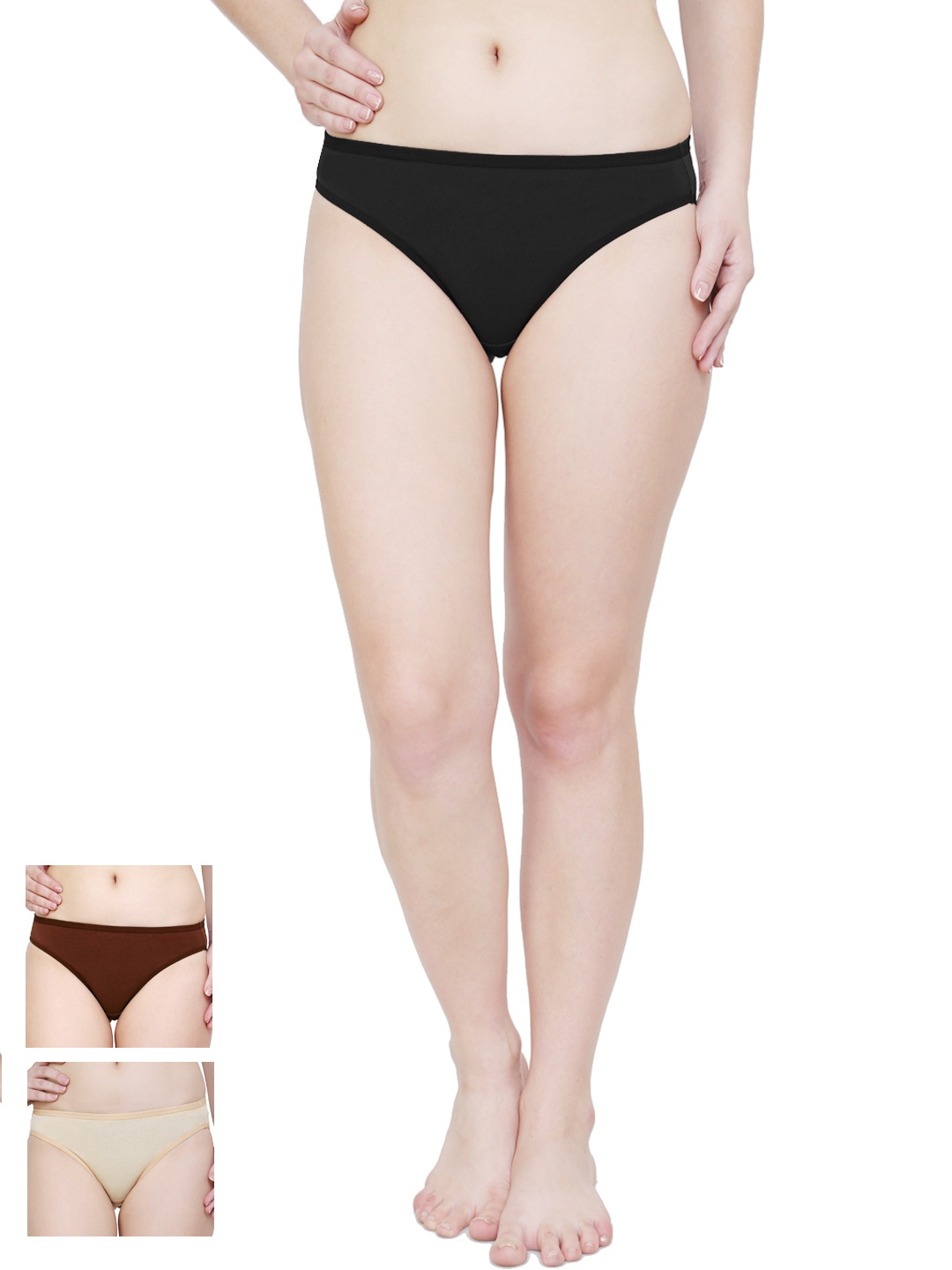 

Softrose Women Pack of 3 Bikini Briefs LB7001BCS, Black
