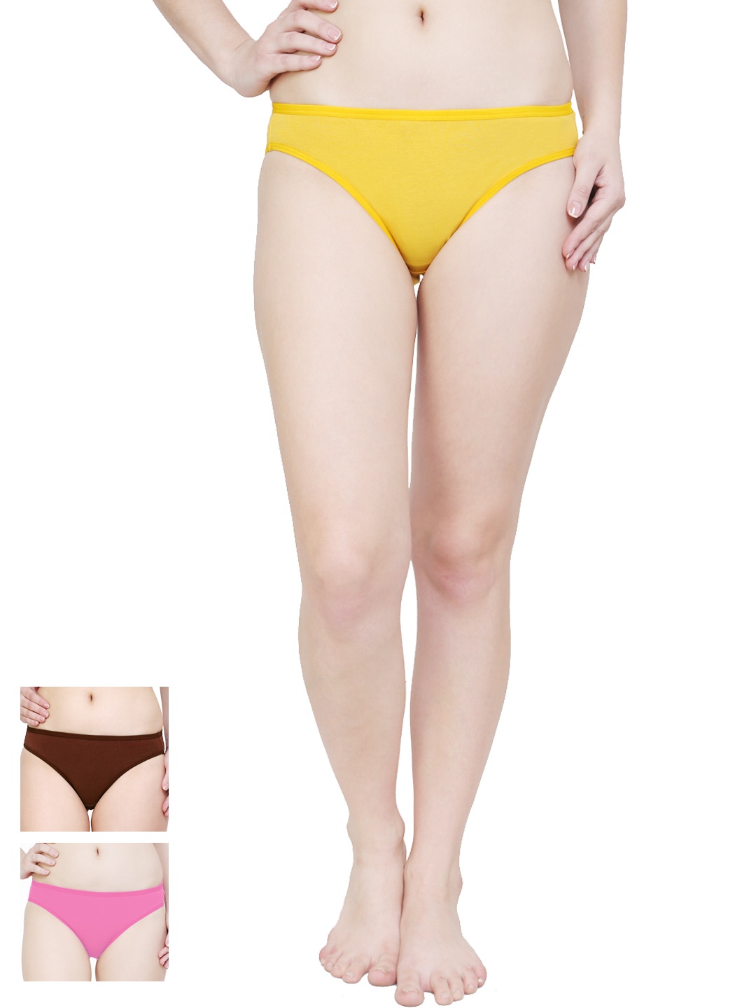 

Softrose Women Pack of 3 Bikini Briefs LB7001YCP, Yellow