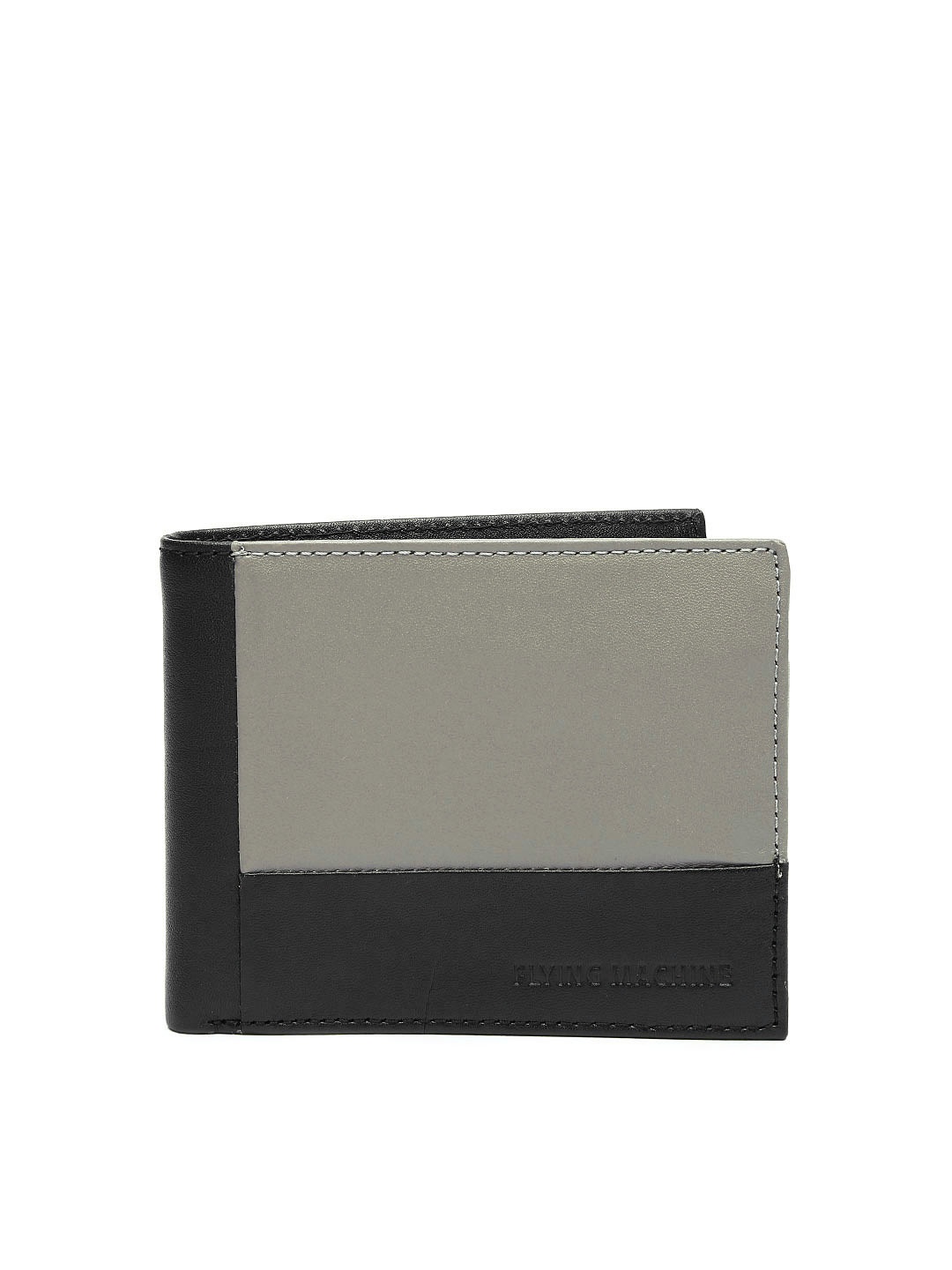 

Flying Machine Men Black & Grey Leather Wallet