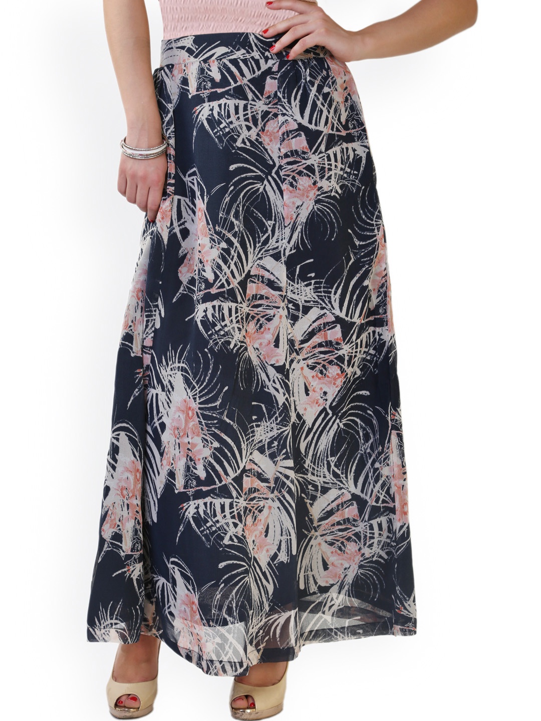 

Belle Fille Black Printed Maxi Skirt