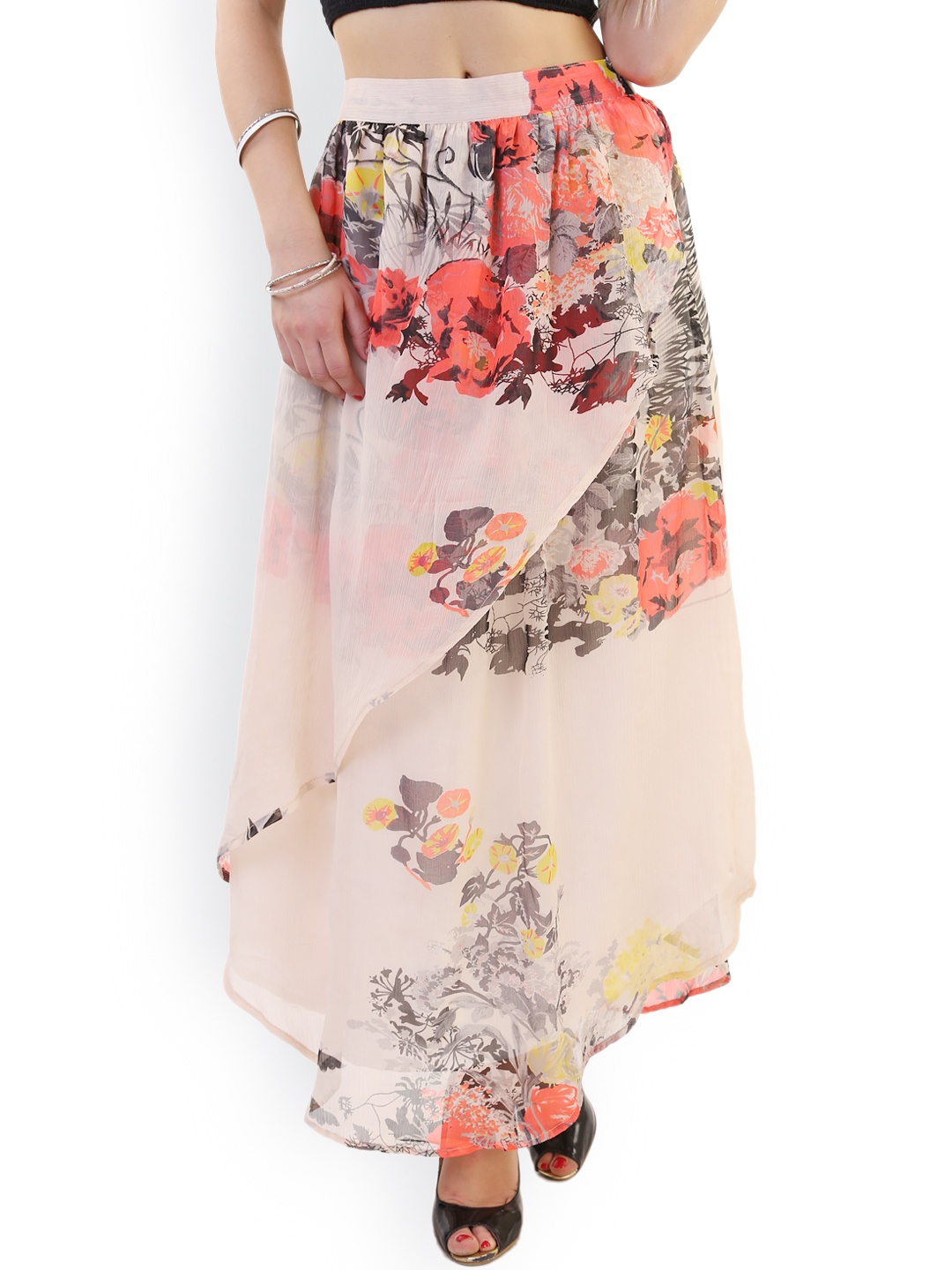 

Belle Fille Multicoloured Floral Print Maxi Skirt, Multi