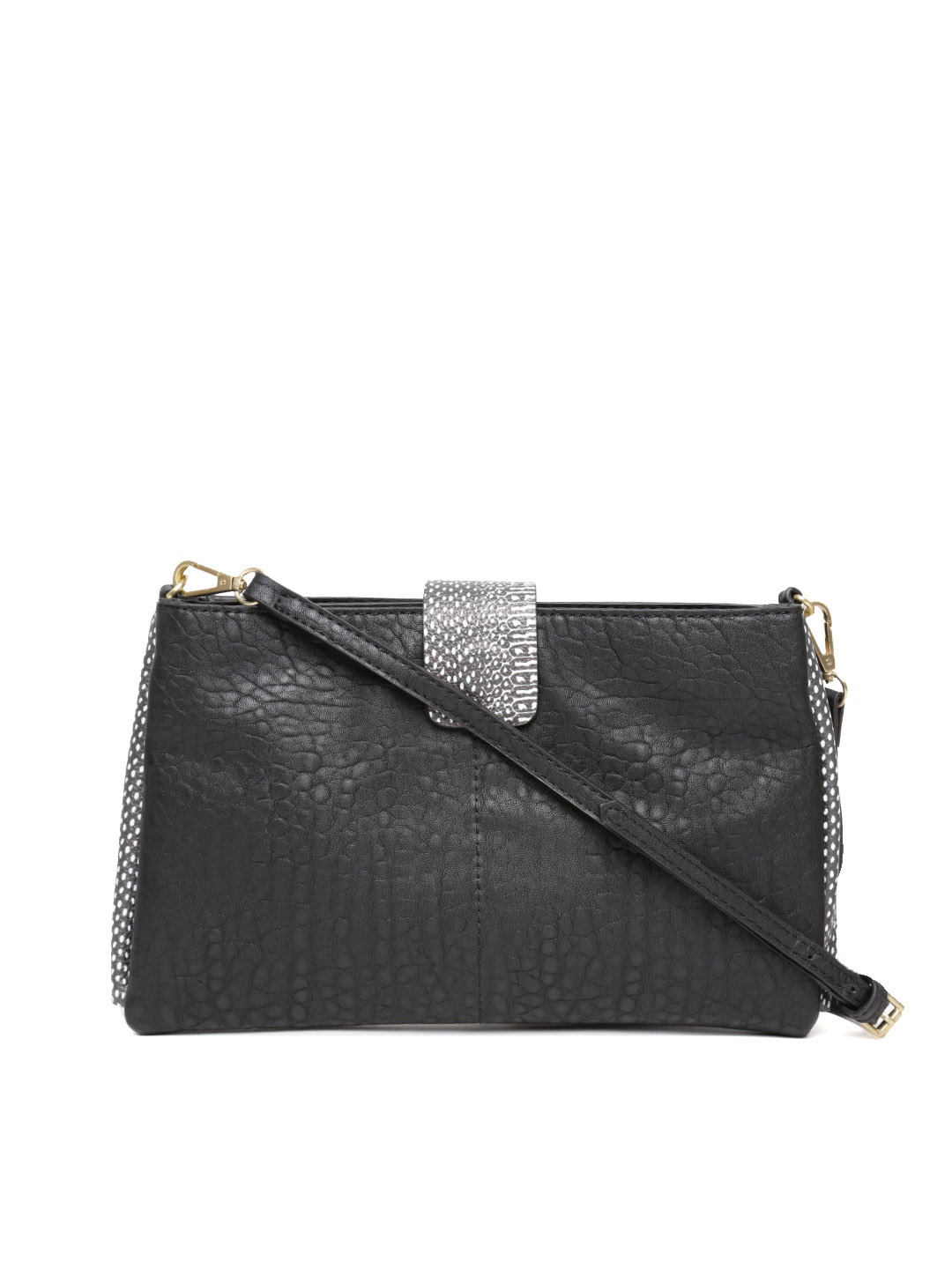 Myntra Parfois Black Sling Bag 790411 | Buy Myntra Parfois Handbags at ...