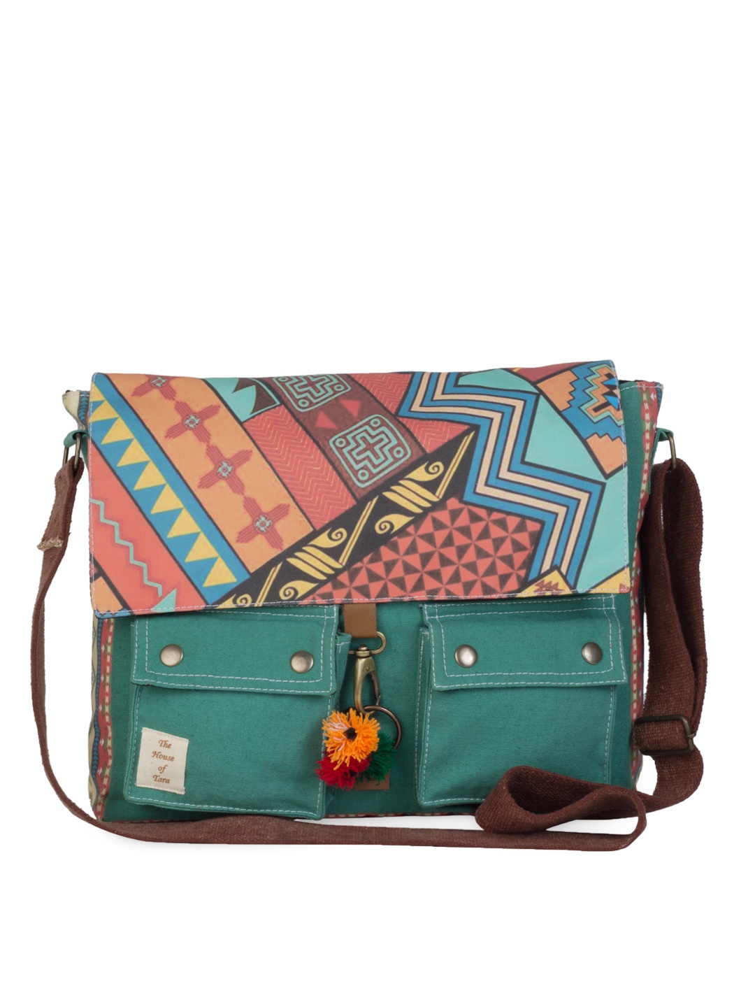 

The House of Tara Unisex Multicoloured Printed Messenger Bag, Multi