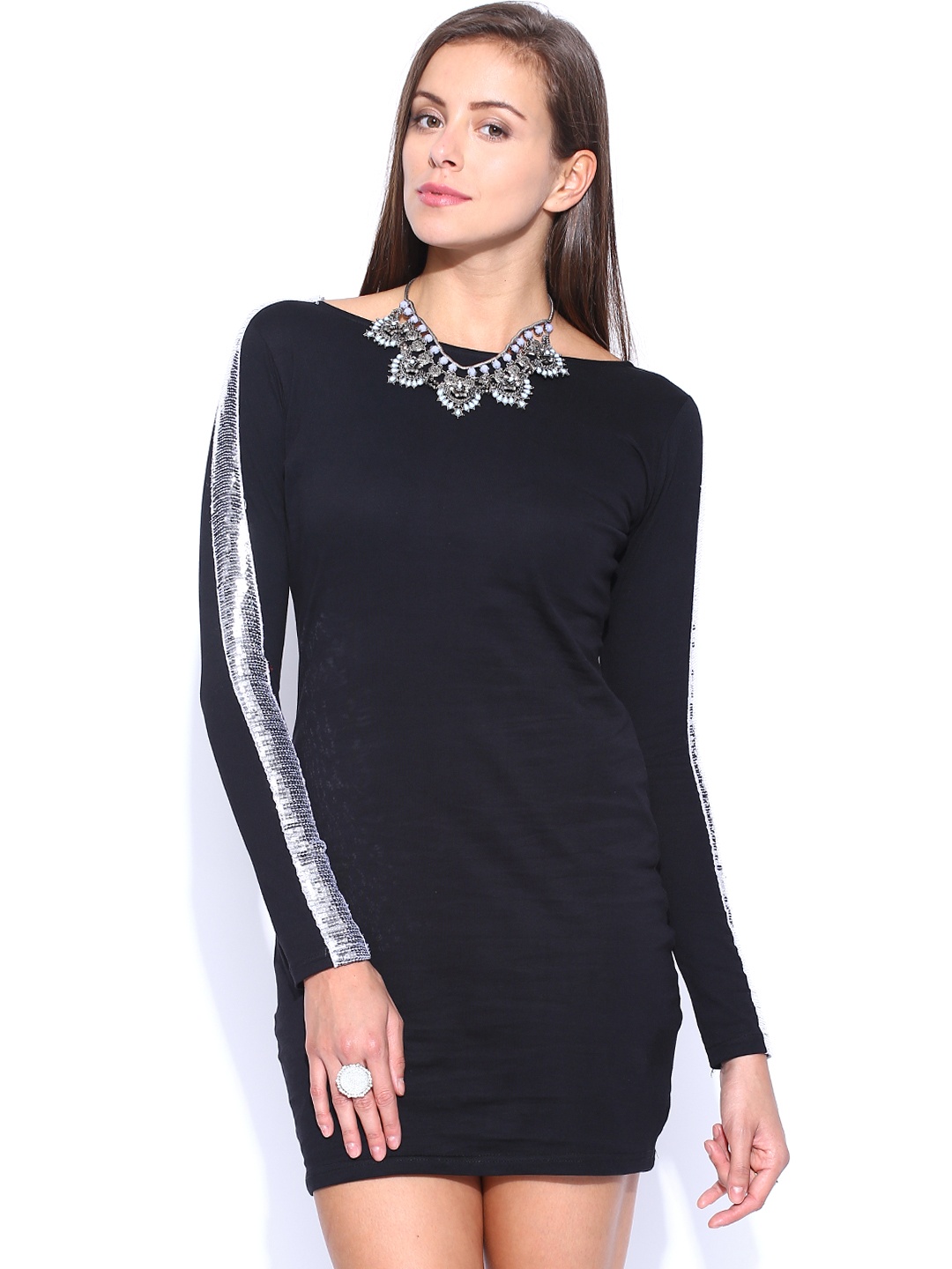 

Miss Chase Black Sequinned Sheath Dress