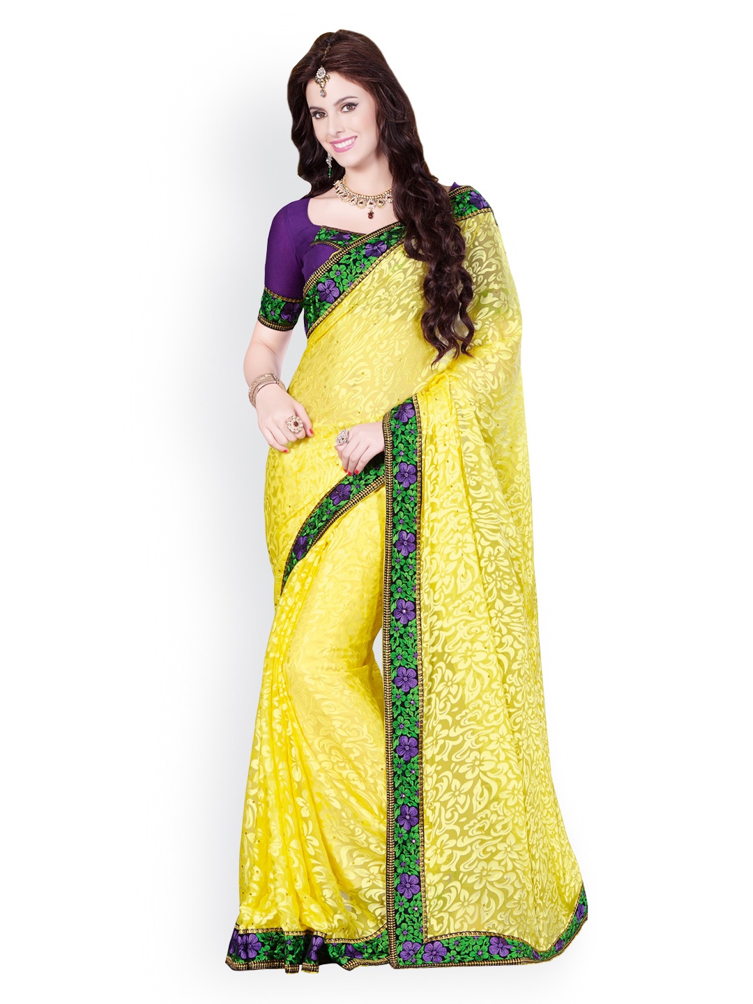 

Kalista Yellow Brasso Partywear Saree