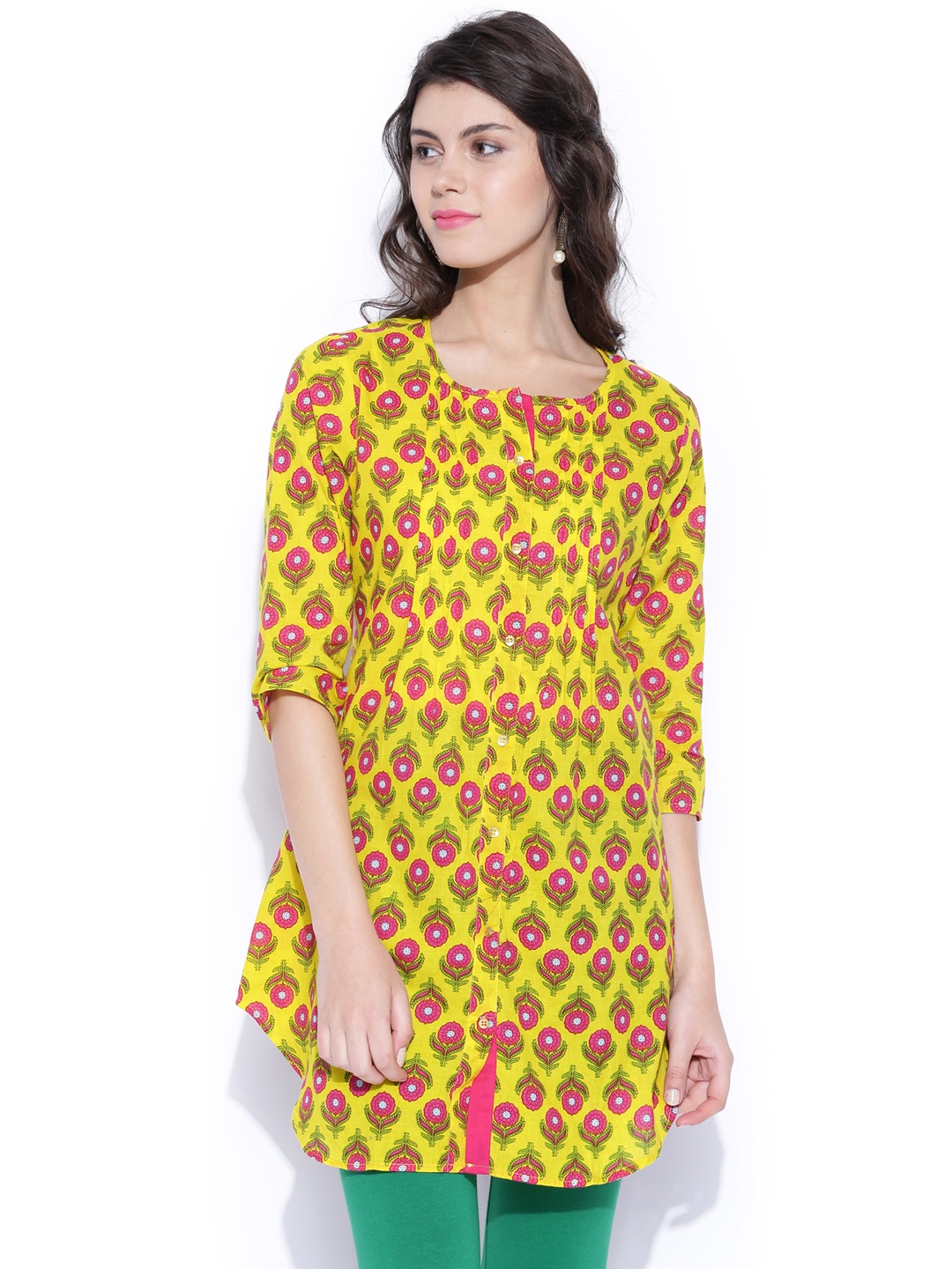 

Vishudh Yellow Printed Kurta