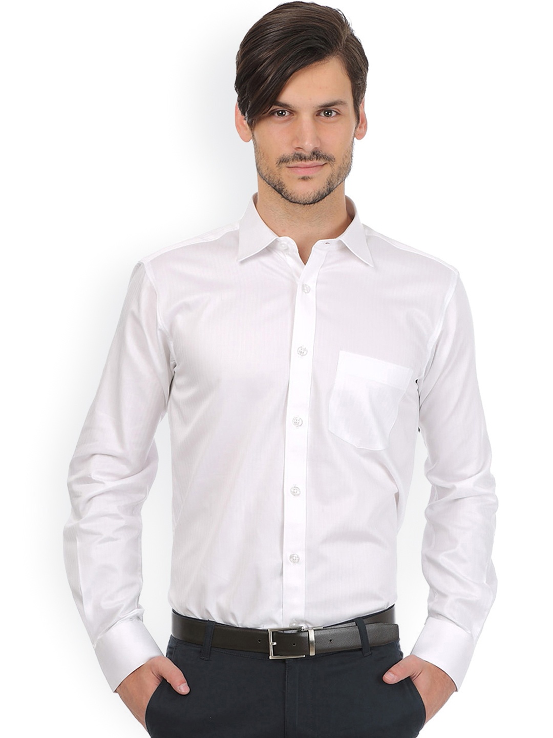 

Basics Men White Comfort Fit Formal Shirt