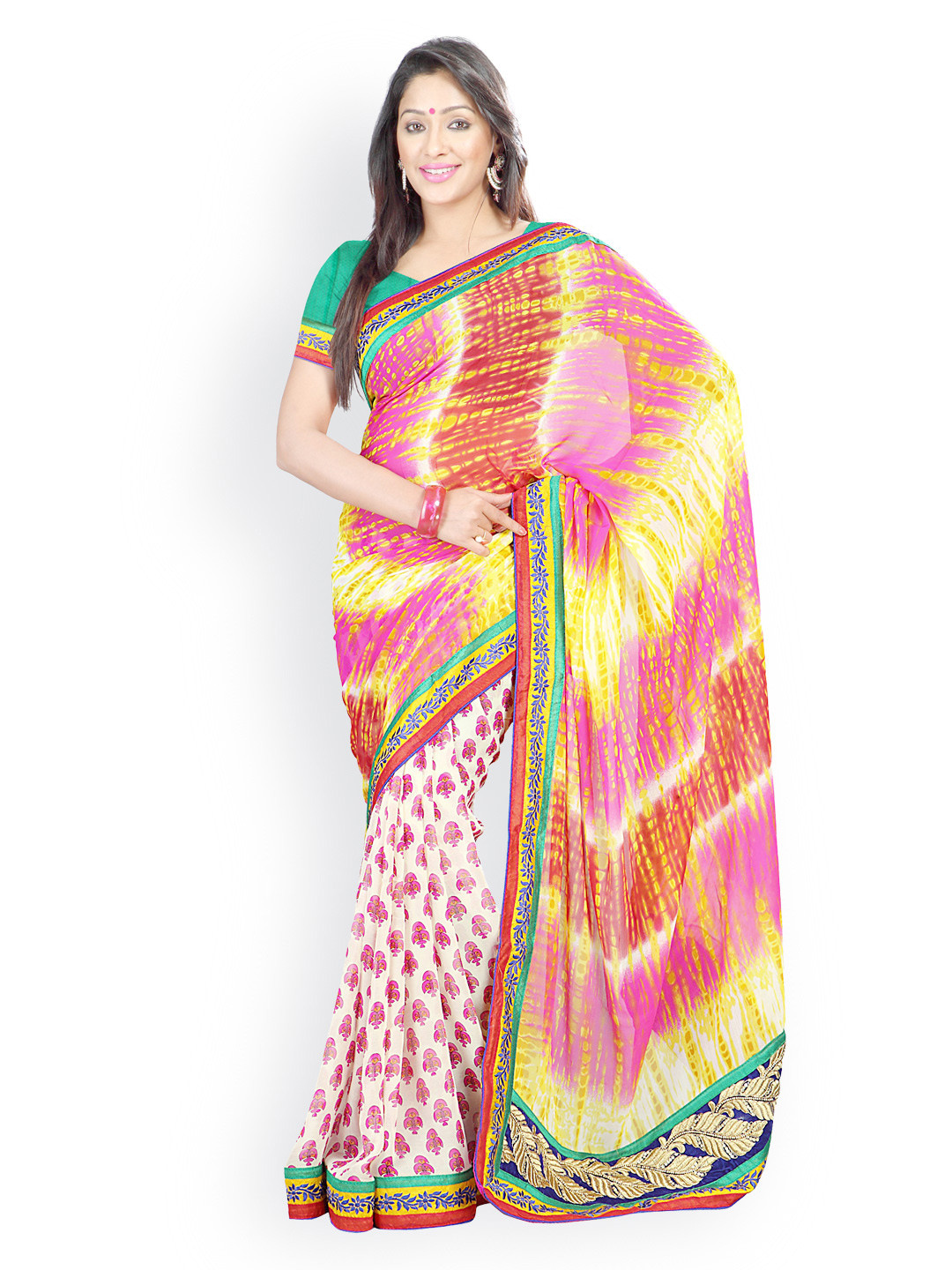 

Kalista Multicoloured Printed Georgette Fashion Saree, Multi