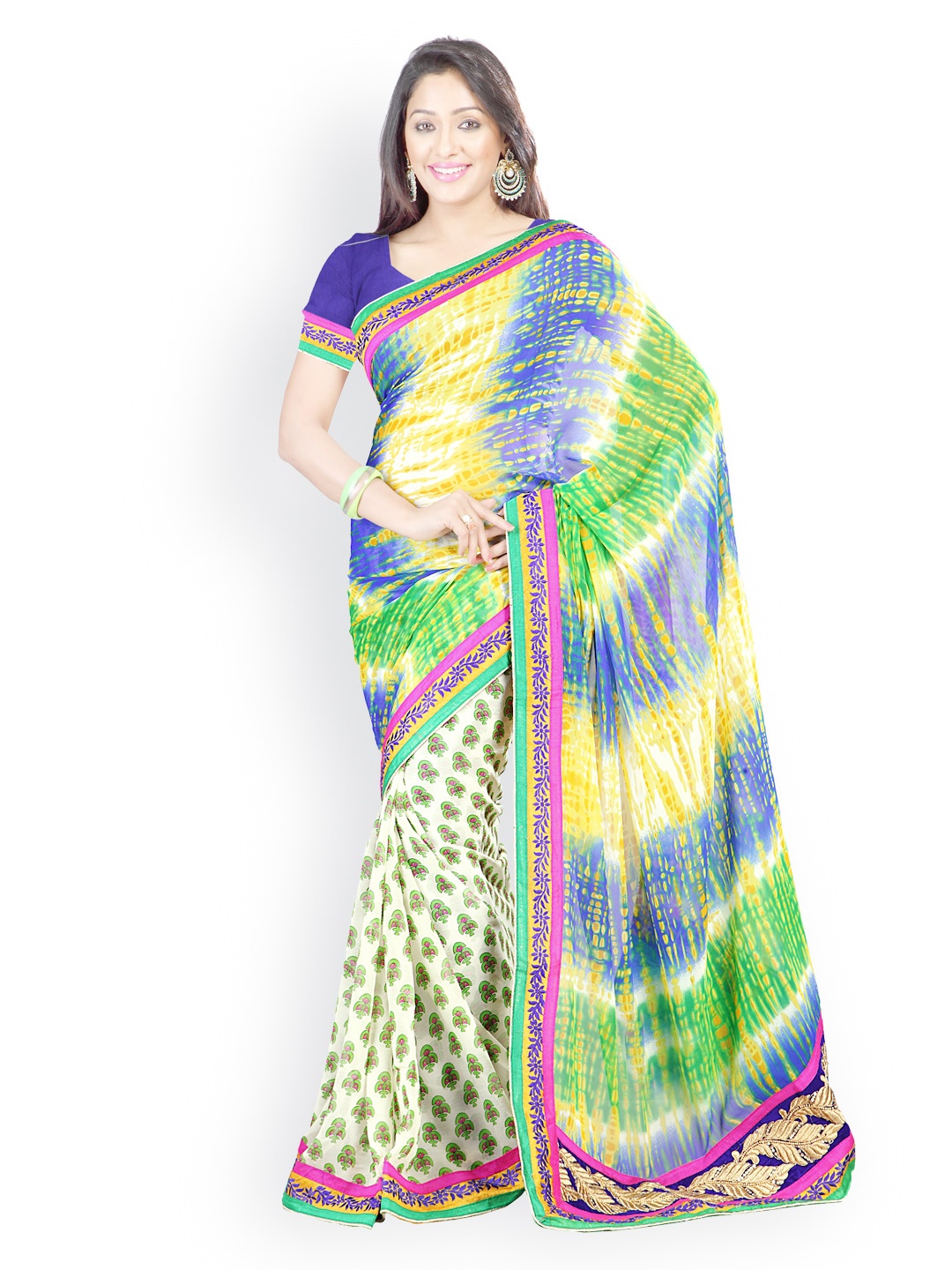 

Kalista Multicoloured Printed Georgette Fashion Saree, Multi