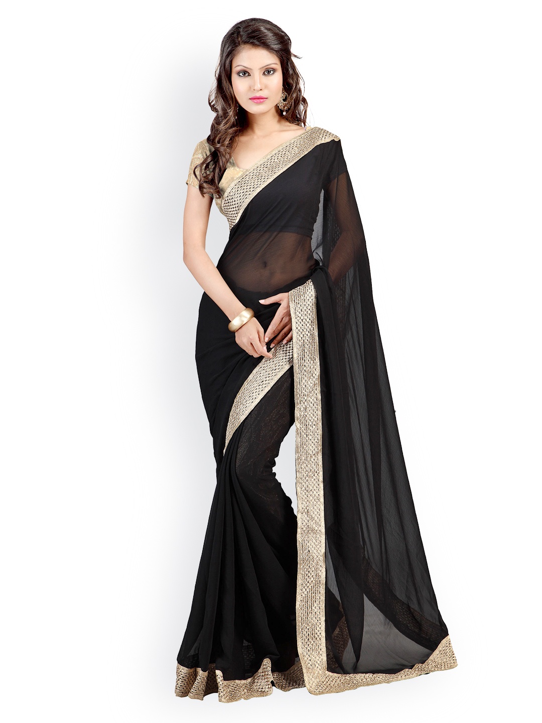 

Kalista Black Chiffon Fashion Saree