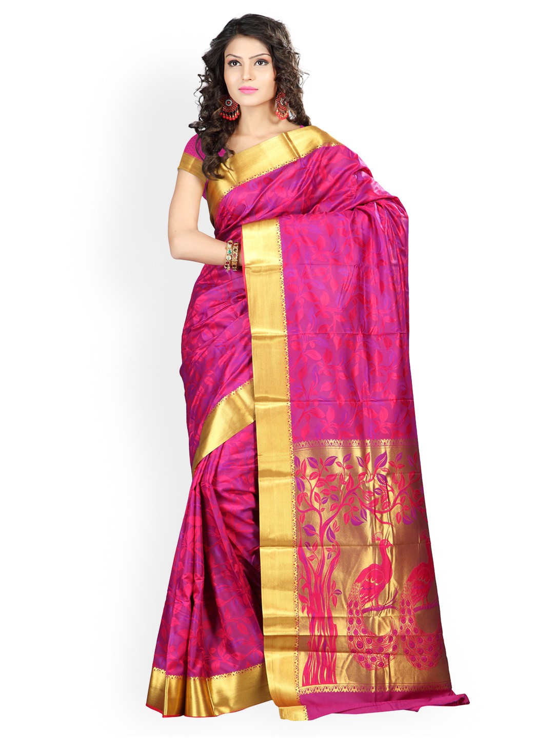 

Varkala Silk Sarees Pink Jacquard Traditional Saree