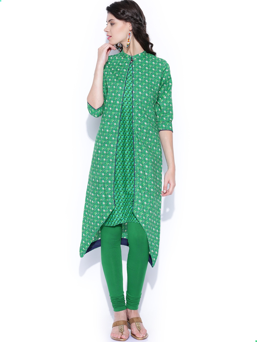 

Vishudh Green Printed Kurta