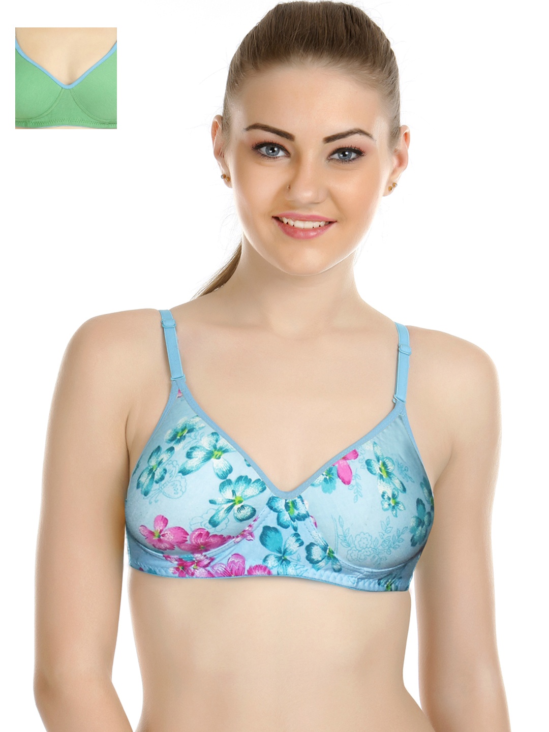 

Tweens Pack of 2 Padded T-shirt Bras TW1367-1301-GR, Blue