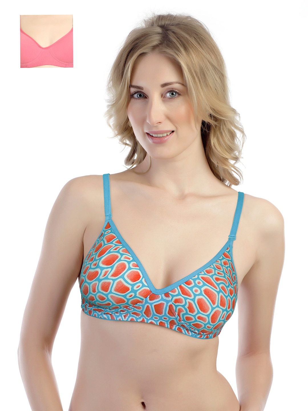 

Tweens Pack of 2 Padded T-shirt Bras TW1355-1301-DPK-38D, Turquoise blue